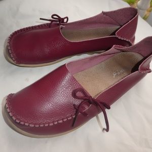 Kunsto Womens Red Casual Flats EUR41- 255- US 10